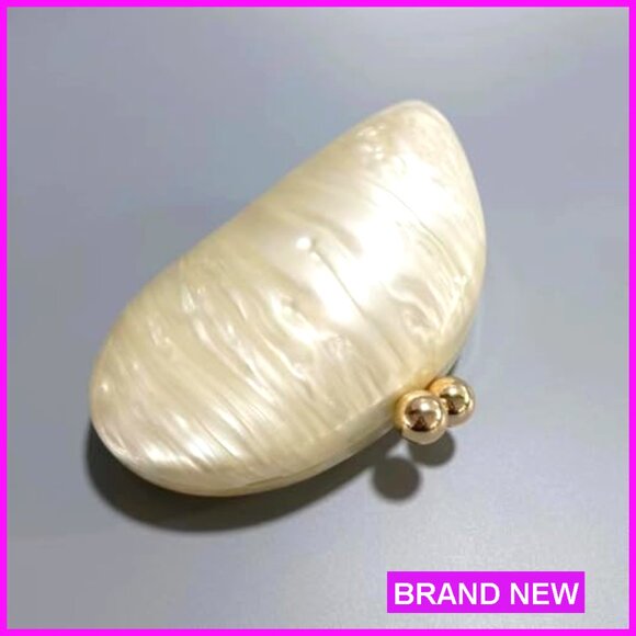 Acrylic Shell Clutch Evening Bag Elegant Glitter Handbag for Wedding Party
